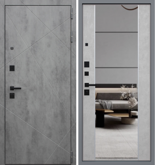 Входная дверь Дуэт Бетон зеркало Входная дверь Дуэт Бетон зеркало
