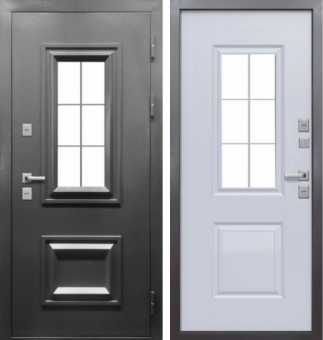 Входная дверь ПроТермо Багет Графит со стеклопакетом Входная дверь ПроТермо Багет Графит со стеклопакетом