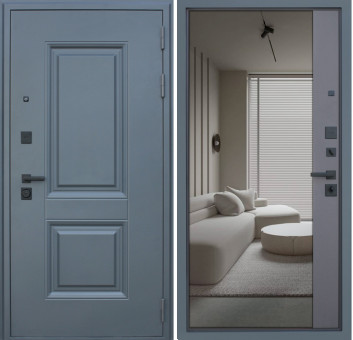 Входная дверь Ювентус Графит зеркало Входная дверь Ювентус Графит зеркало